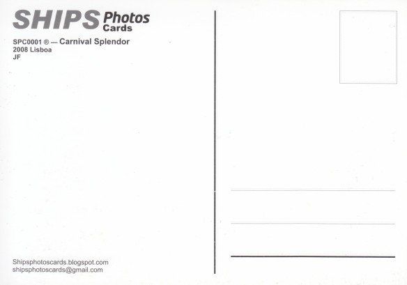 Cartoline postali: Carnival Splendor – Usato da Zuerich venduto da OceanLinerPostcards 1