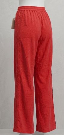 Pantalon  soie Belair rouge, dentelle, taille 2, neuf