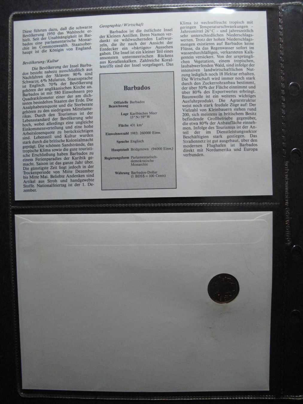 Toutes les monnaies: Numisbrief Barbados 1985 – D'occasion à Wil SG par fva01 1