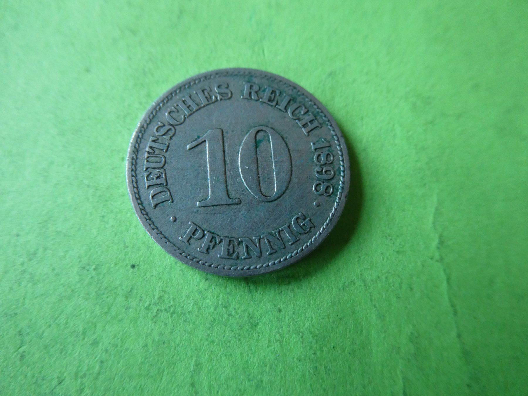 Alle Münzen: Dt. Reich 1898 E, 10 Pfennig – Gebraucht aus Hinterforst von Rohusri