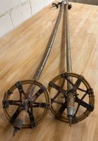 Vintage Skistöcke, Holz, Ledergriffe_3