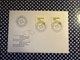 FDC Combo "Upcycling von der Postbekleidung zur Briefmarke"