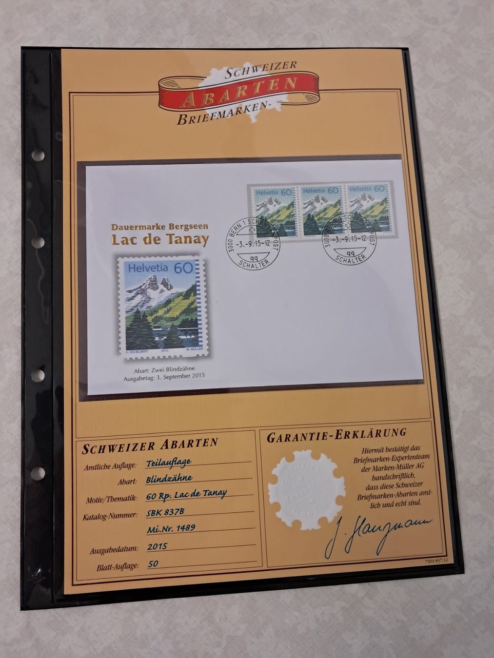 Alle Briefmarken: 3 FDC Abarten 837B, 1462-63 und 1601 – Gebraucht aus Lengwil von Brumar0 4