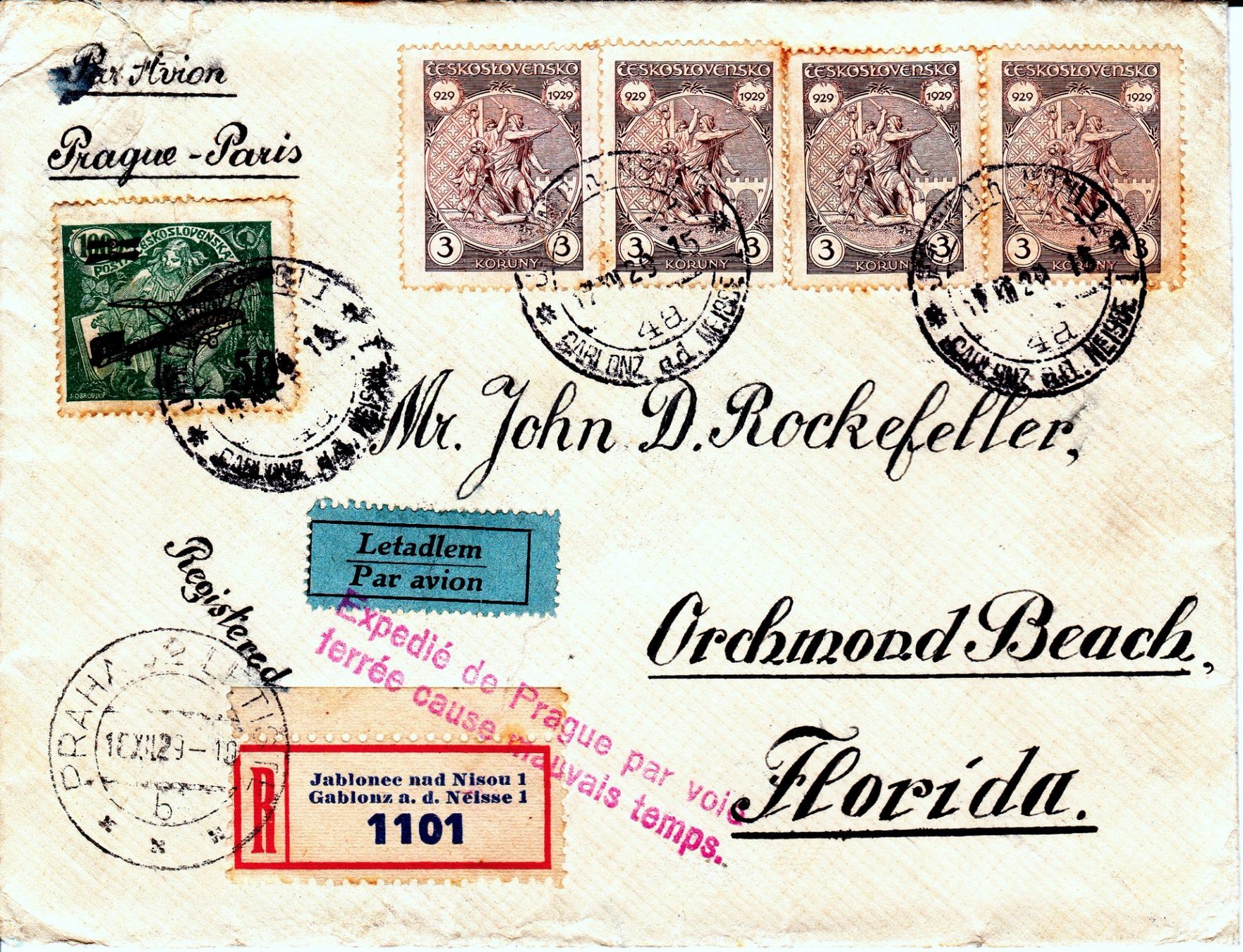 Buste & buste per spedizione: Brief an John D. Rockefeller (1929) – Usato da Rubigen venduto da OPERNFREUND