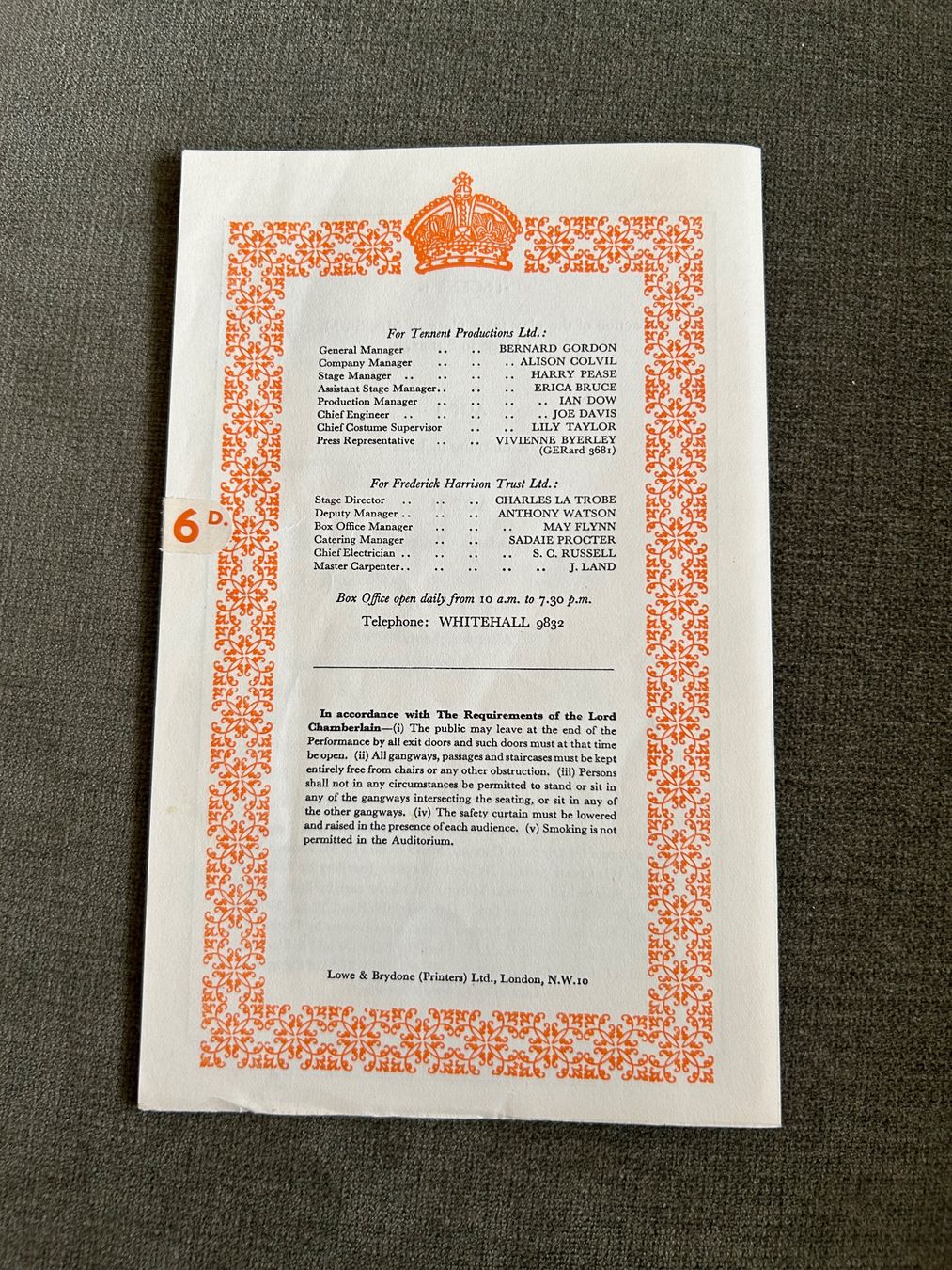 Livres: The Chalk Garden - Programm aus 1956 – D'occasion à Wetzikon ZH par Madi68 2