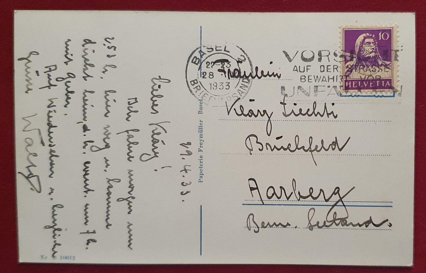 Cartoline postali: Basel 1933 - Neues Physikgebäude – Usato da Kreuzlingen venduto da Rschweiz1 1