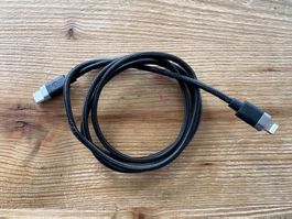USB C Lighting Kabel, schwarz geflochten