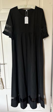 Black Dress Size M with Ribbon Detail New