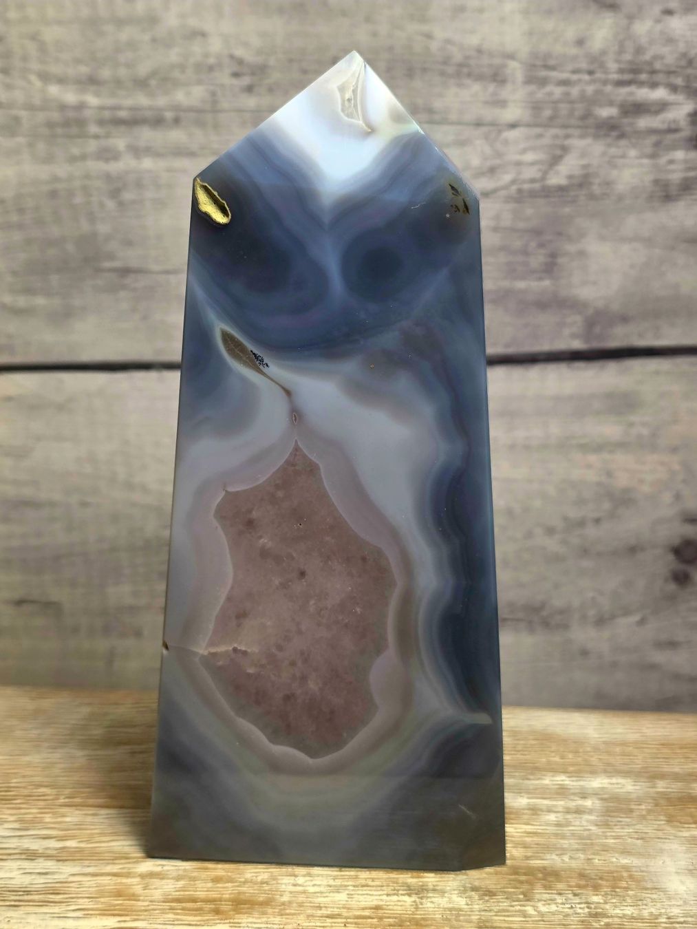 Minerali & Pietre curative: Amethyst-Achat Obelisk 686g – Nuovo e nell'imballaggio originale da Matzingen venduto da Shay_Crystalz 2