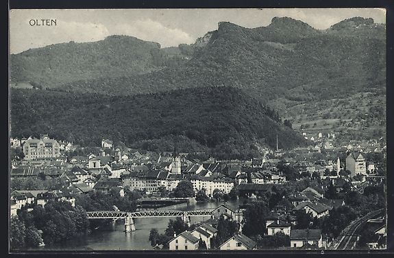Cartoline postali: Olten, Totalansicht aus der Vogelschau – Usato da Berlin venduto da bartko-reher