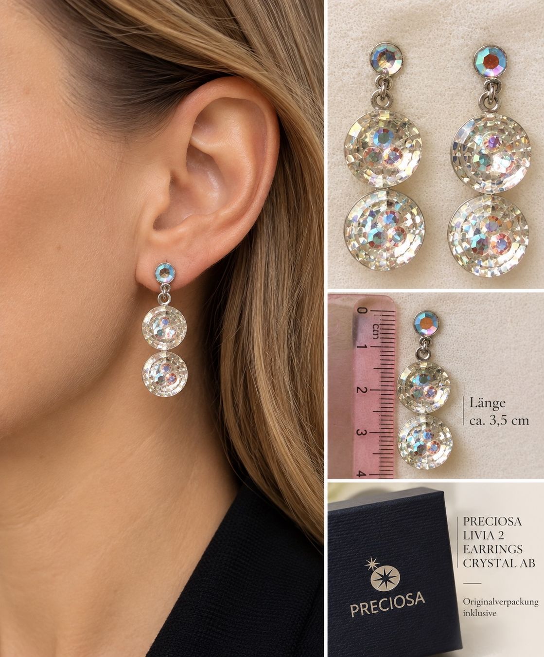 Boucles d'oreille: Preciosa Livia 2 Crystal AB Ohrstecker – Original – D'occasion à Schwerzenbach par cygnuss 8
