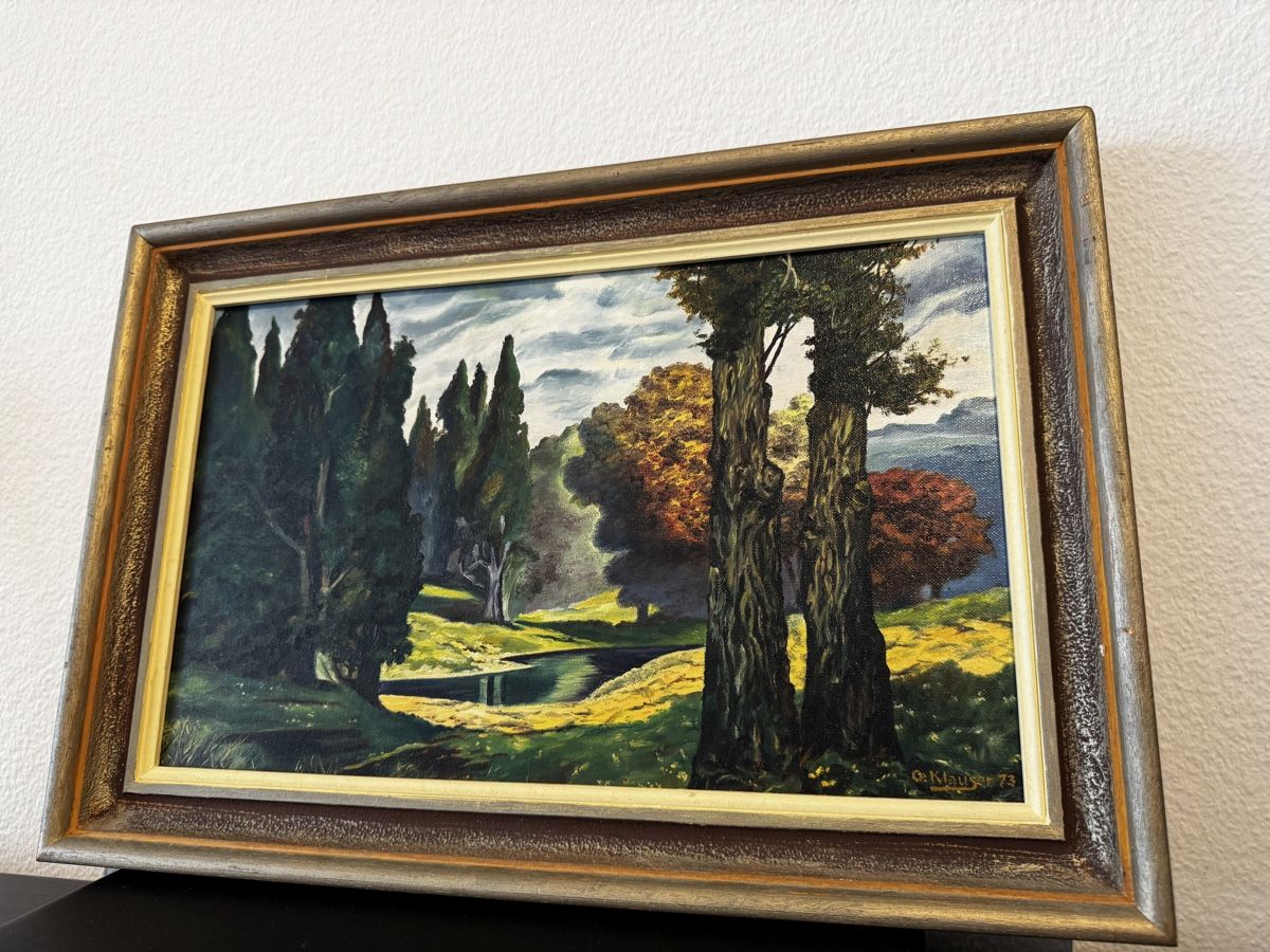 Dipinti: Gemälde "Herbstlandschaft" von O. Klauser, 1973 – Usato da Zollikofen venduto da Comcast 2