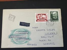 Ungarn Magyar 1957 FDC echt gelaufen  (M777)
