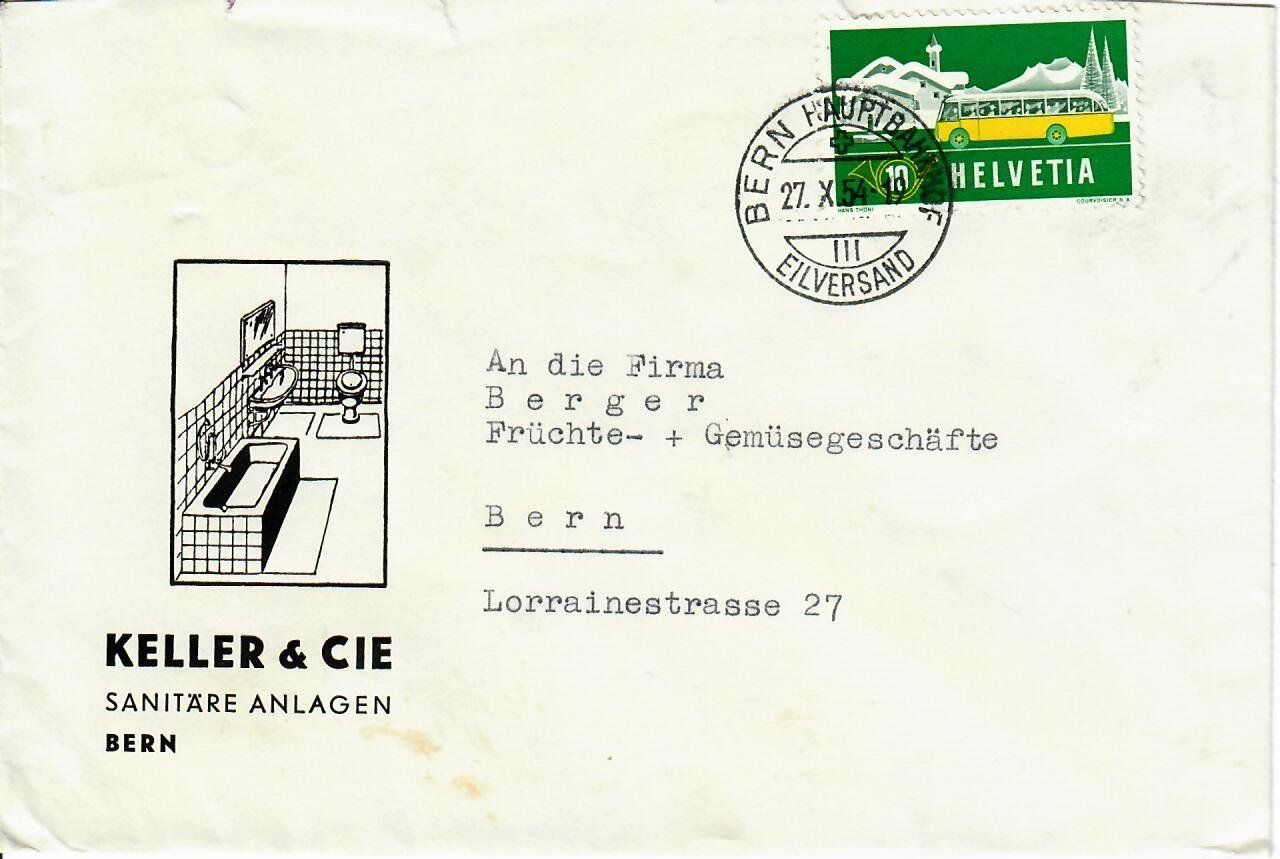 Tous les timbres: Brief, Bern 1954 – D'occasion à Hochdorf par Ziegel-16