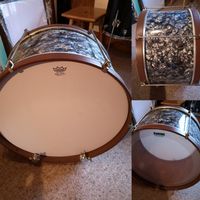 Grancassa vintage con finitura a conchiglia di perla 22"
