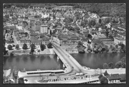 Olten Flugaufnahme mit Hauptbrücke und Bahnhofplatz