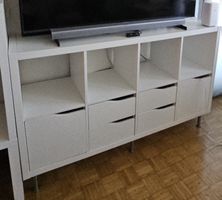 IKEA KALLAX REGAL WEISS (4x2) + 4 Schubladen + 2 Türen