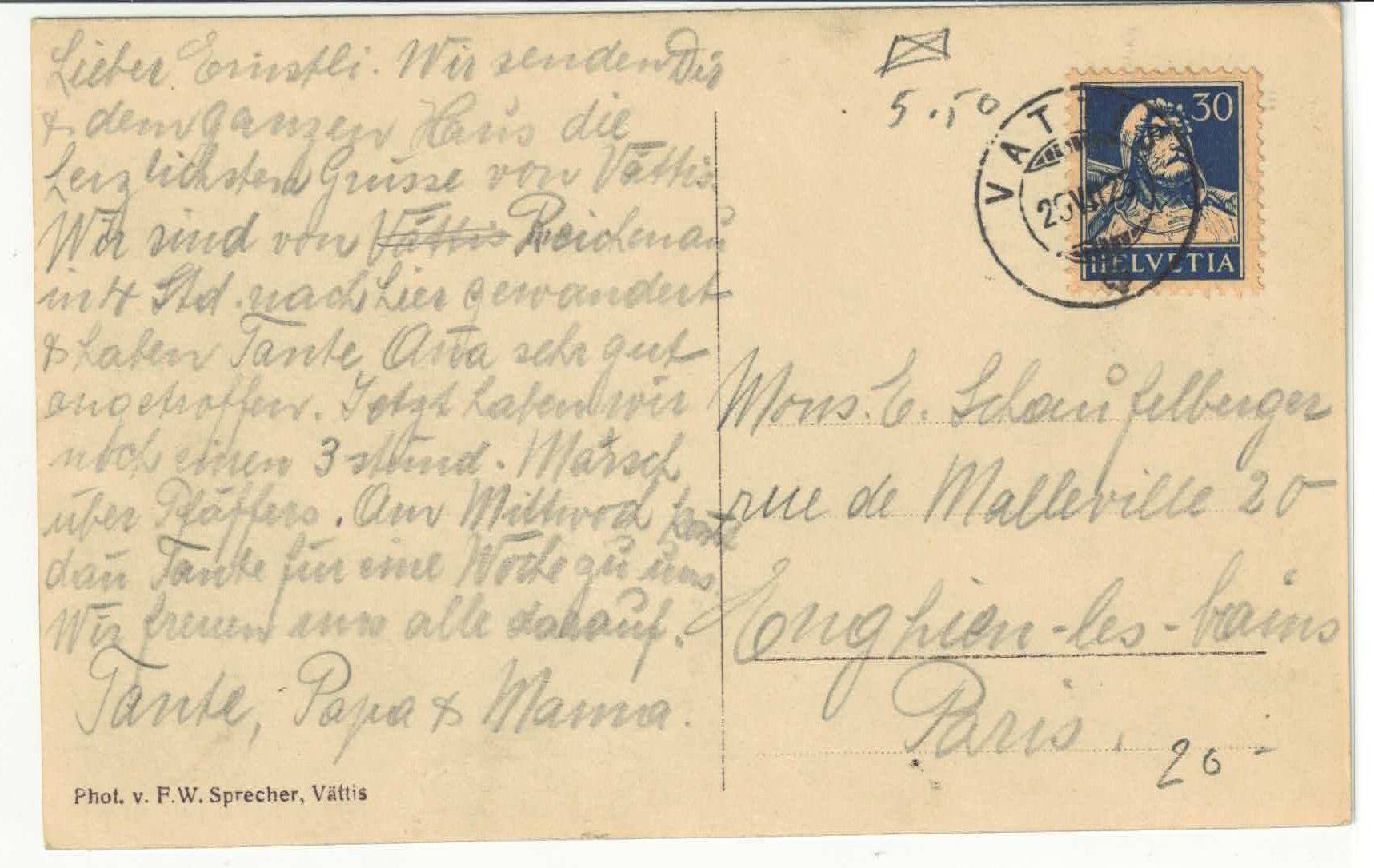 Cartoline postali: Vättis und Calfeisental – Usato da Ettingen venduto da Kartenplanet 1