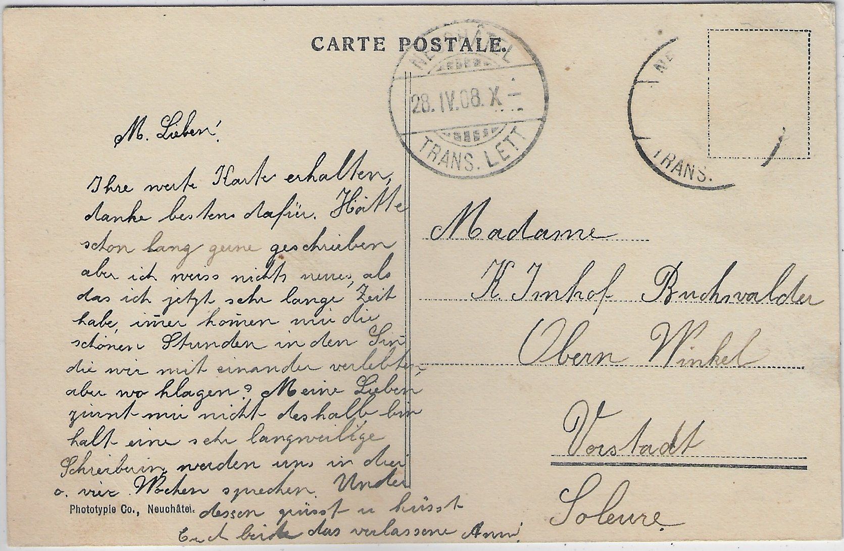 Cartoline postali: Neuchatel - Eglise catholique – Usato da Ettingen venduto da Kartenplanet 1