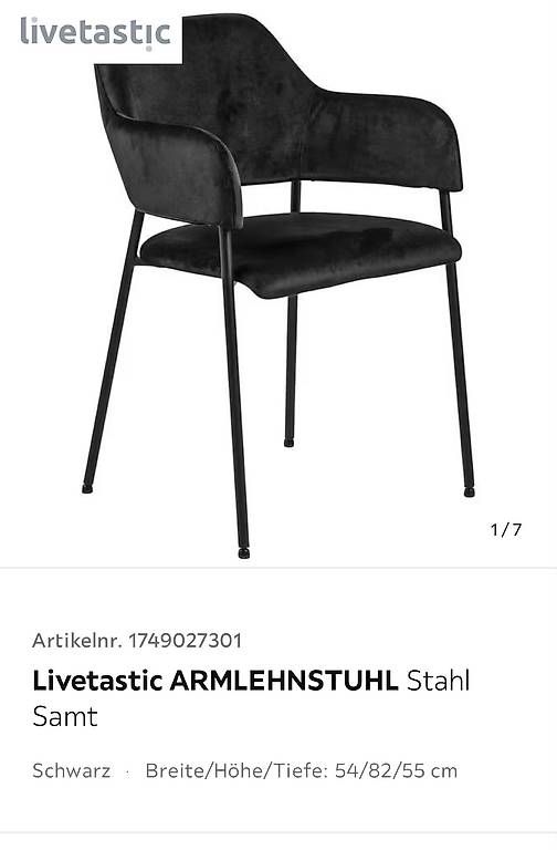 Sedie: Samt-Stuhl in schwarz – Usato da Oberhasli venduto da alexandrawuerzburger