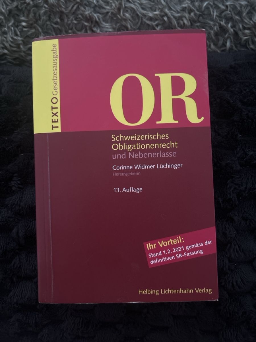 Libri: OR Schweizerisches Obligationenrecht 13. Auflage – Nuovo (secondo la descrizione) da Arlesheim venduto da cen_cdm5
