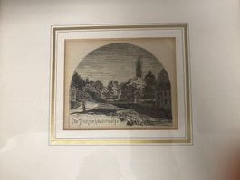 Trichtenhausermühle Original antiker Holzstich J. Weber 461
