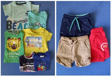 Set 9 Stück T-Shirt / Shorts Gr. 68 / 6 Mt.