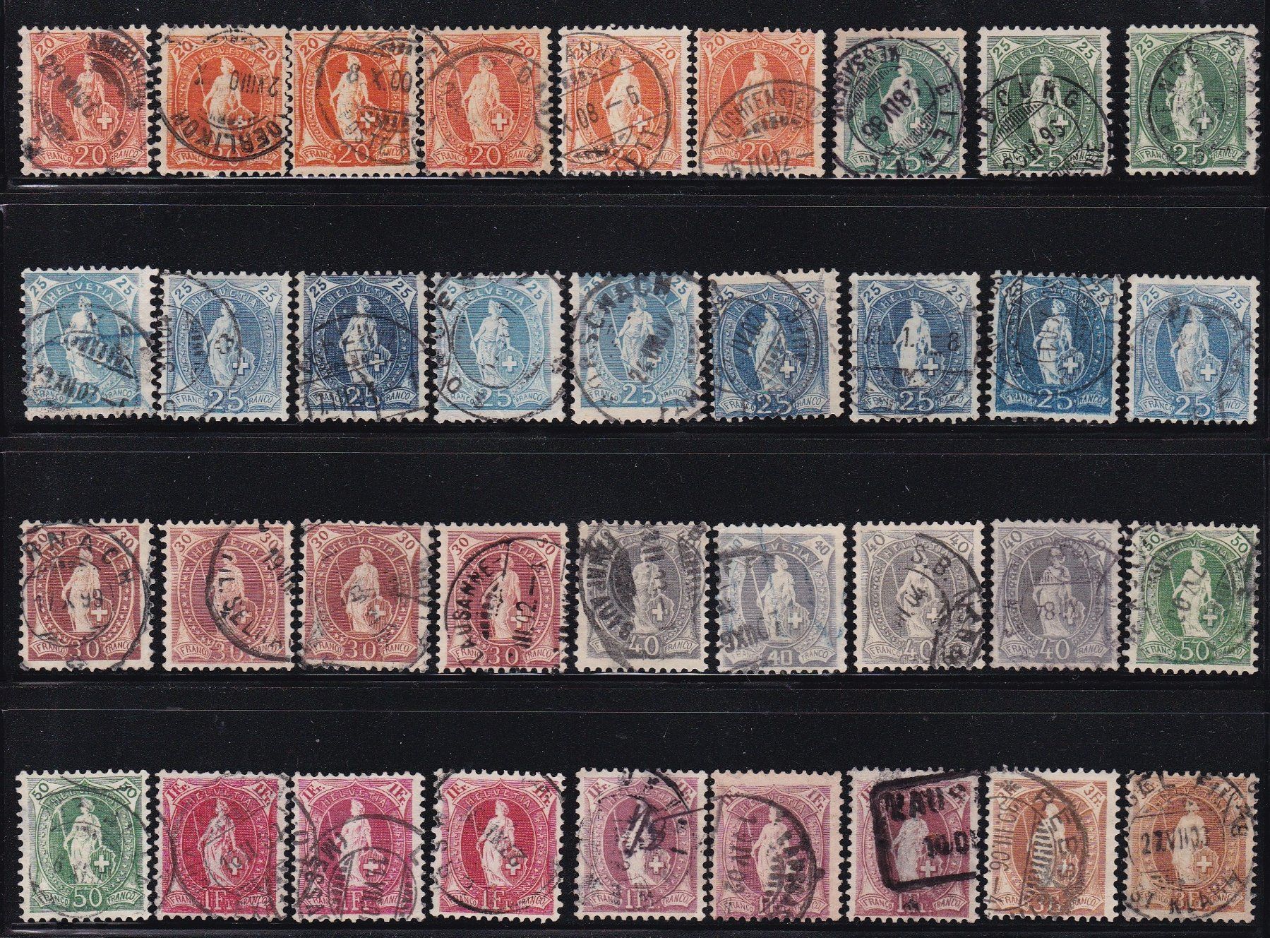 Tutti i francobolli: CH Briefmarken Lot "Stehende Helvetia" – Usato da Münchwilen AG venduto da Nesar