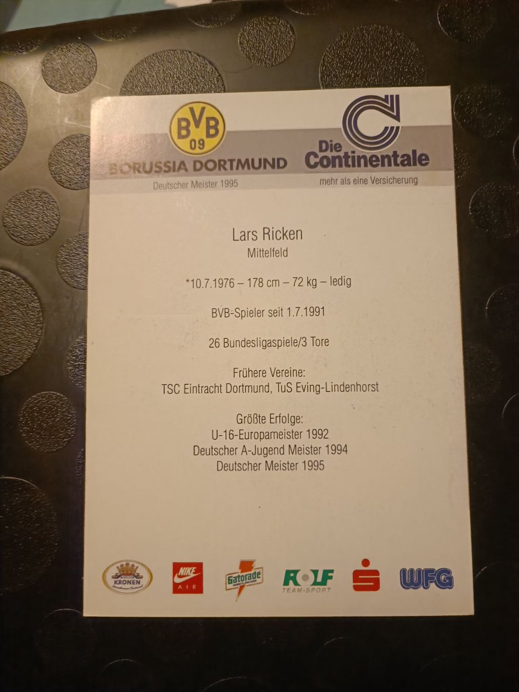 Autografi: Lars Ricken - BVB 95/96- Borussia Dortmund – Usato da Menziken venduto da Artographs 1