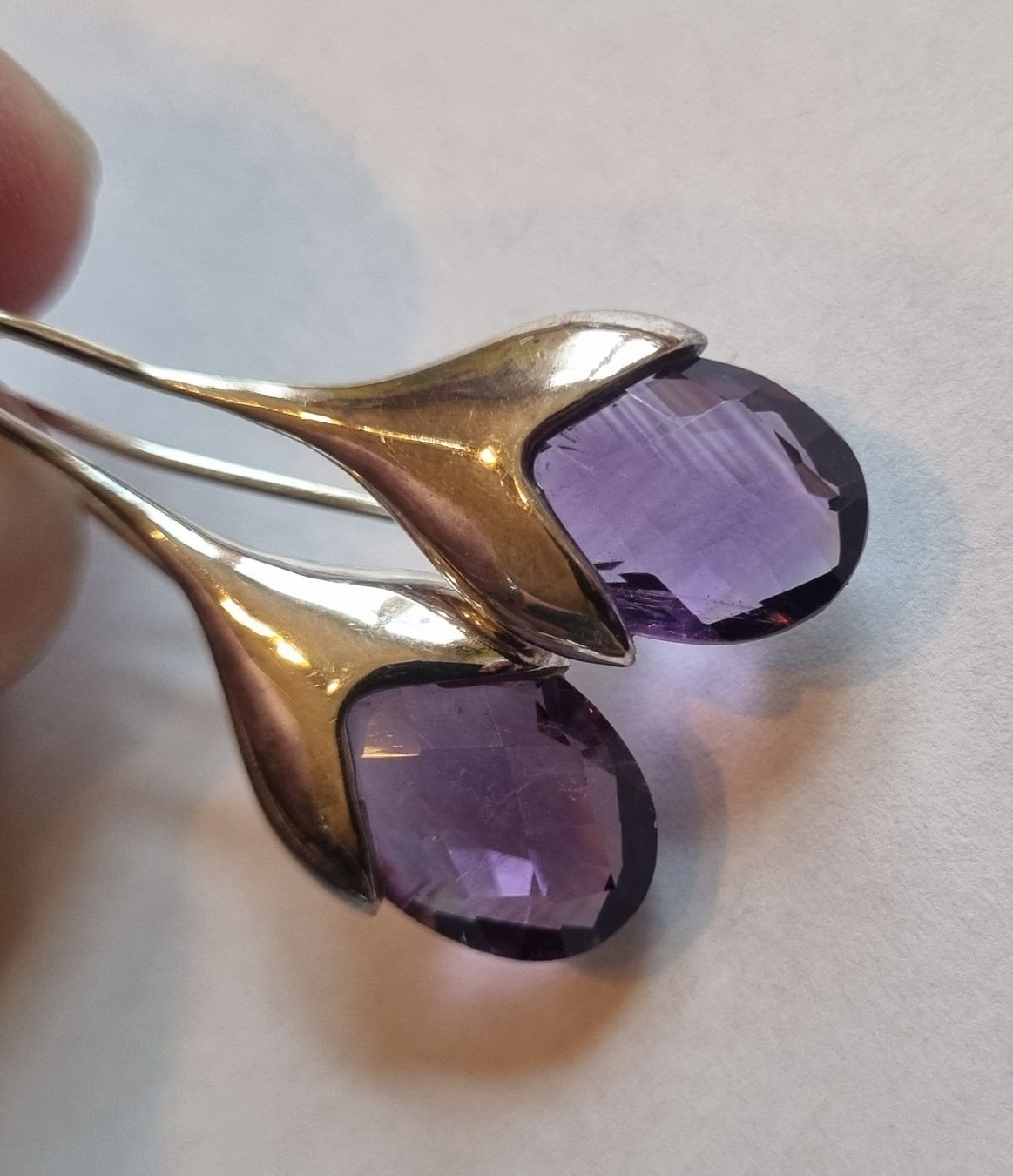 Orecchini pendenti & Orecchini a lobo: Ohrhänger Silber 925 mit Amethyst – Usato da unterägeri venduto da ursiou