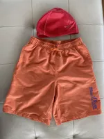 Badehose orange S. Oliver Gr. 158 und Badekappe Speedo rot