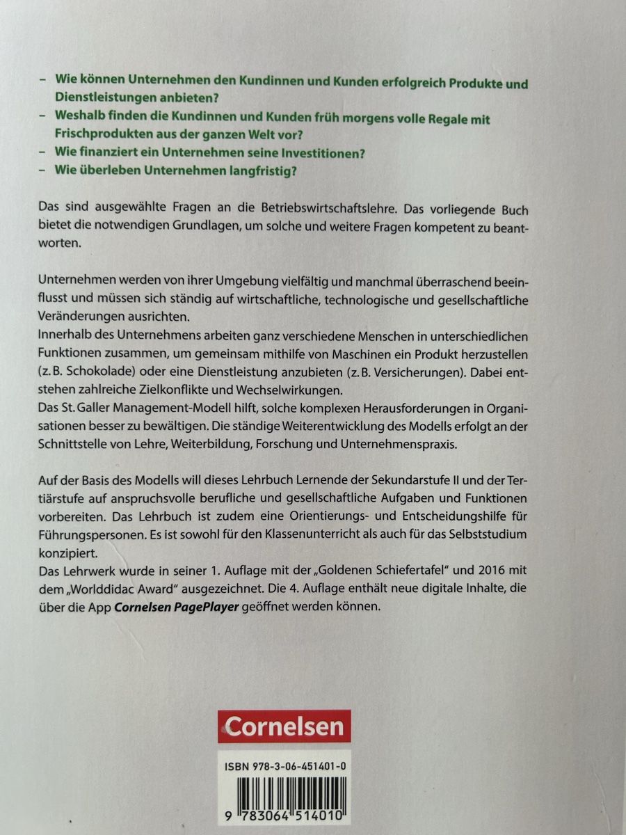 Libri: Betriebswirtschaft verstehen Cornelsen – Usato da Stadel venduto da Cpumuckl 2
