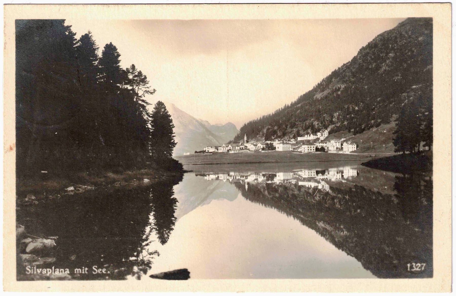Ansichtskarten: SILVAPLANA mit See  ca. 1920 (GR) – Gebraucht aus Oberdorf BL von Hopfehuepfer
