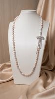 Collier perles avec Noeud en Zircons