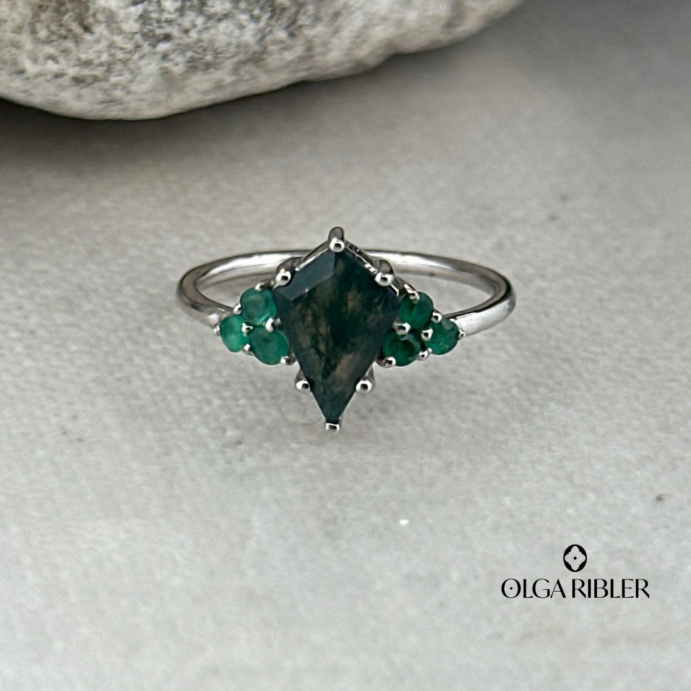 Olga Ribler Anelli: Dendriten Achat Silber Ring 925 mit Grösse 52 – Nuovo (secondo la descrizione) da Luzern venduto da Schmuckoutlet 3