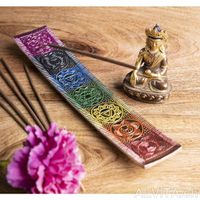 Chakra, Räucherstäbchenhalter aus Weissmetall
