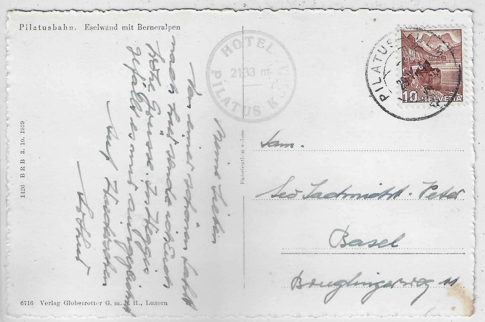 Cartoline postali: Pilatus-Bahn – Usato da Ettingen venduto da Kartenplanet 1