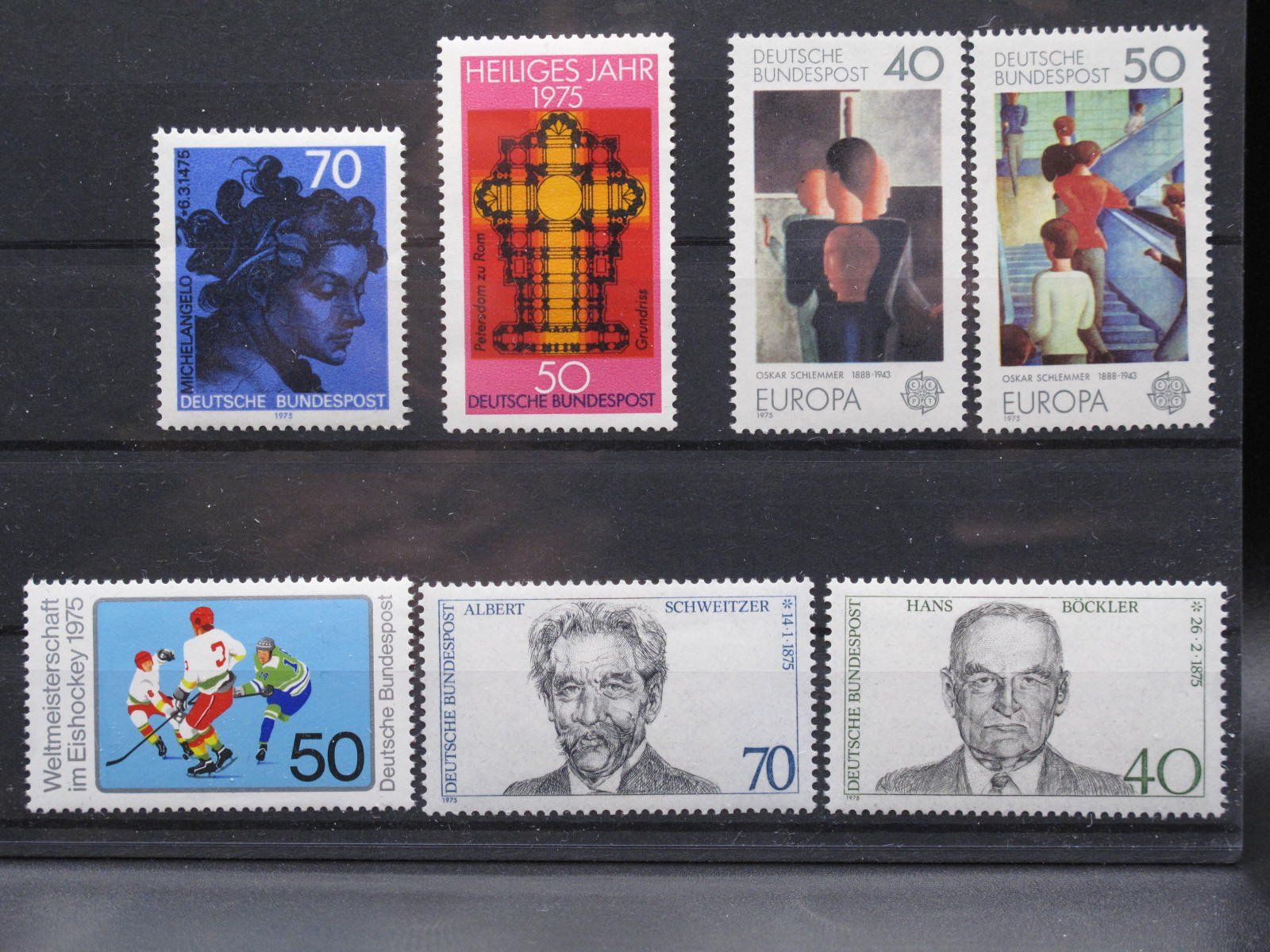 Alle Briefmarken: BRD 1975 Albert Schweitzer / Gemälde ** – Gebraucht aus Wil SG von fva01