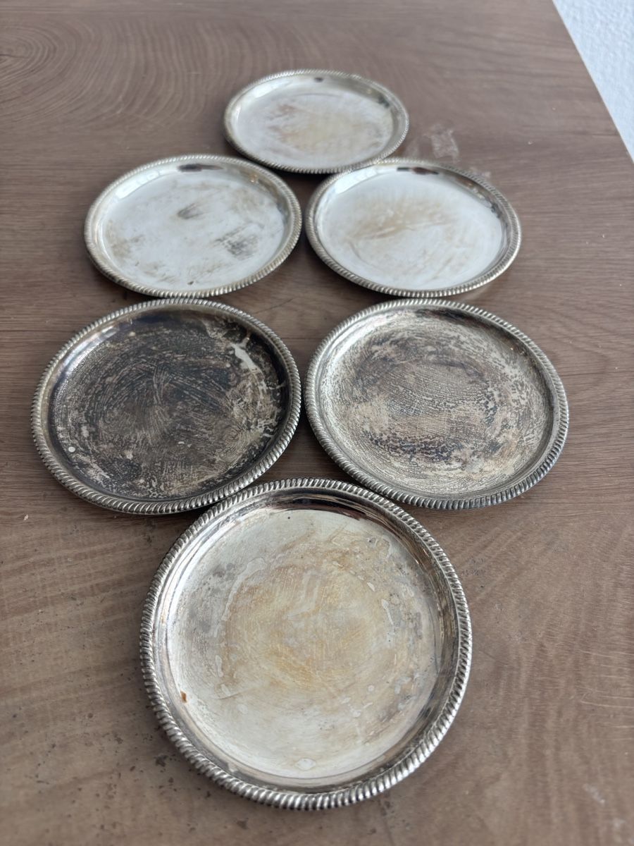 Tutte le decorazioni: Antikes 6er Set versilberte Teeuntersetzer – Usato da Orpund venduto da BlackEagel80