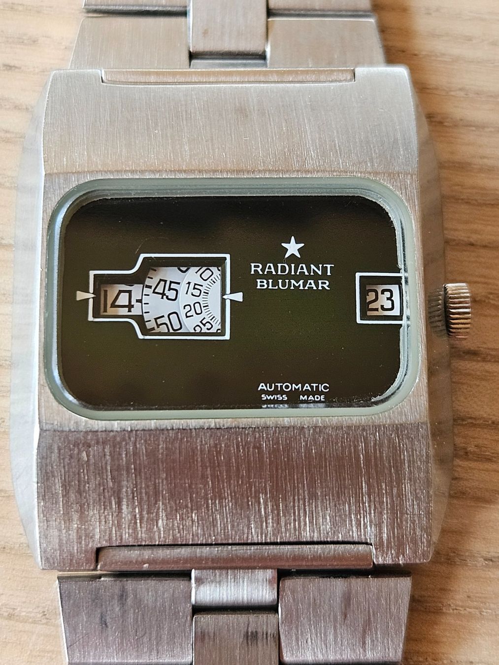 Swiss Orologi: Swiss Radiant Blumar Automatic Jump Hour 70's Herrenuhr – Usato da Herzogenbuchsee venduto da zloplio72 3