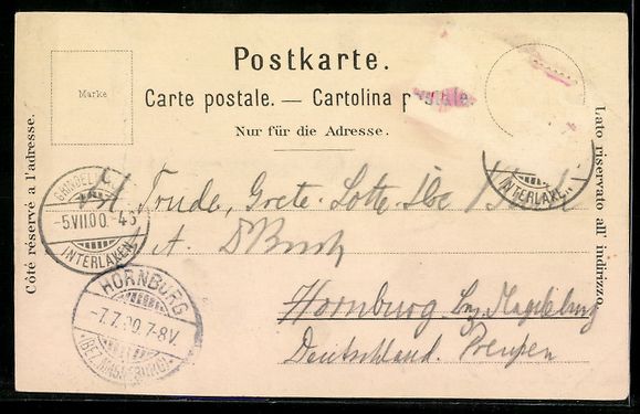 Cartoline postali: Litho Grindelwald, Hotel Bear mit Bergpa – Usato da Berlin venduto da bartko-reher 1