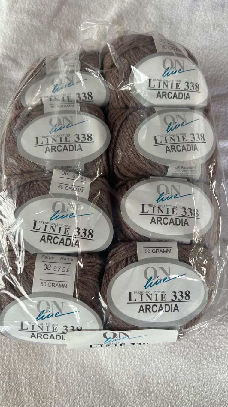 Lana: 400 Gr. On Line 338 ARCADIA, Braun – Nuovo e nell'imballaggio originale da Schübelbach venduto da Dolly990_2