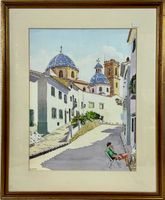 A.CHAUDET AQUARELL (SPANIEN)SIGNIERT MIT RAHMEN
