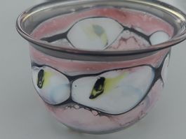 Kleine Glasschale, hansbemalt, vermutlich v. Anders Lindblom
