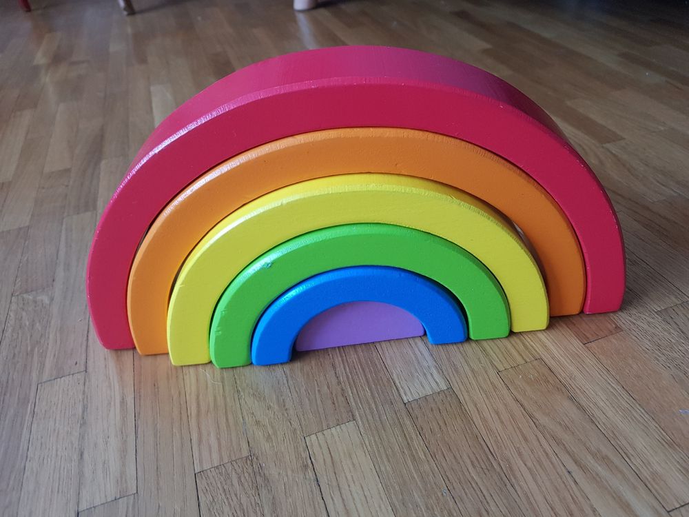 Arc-en-Ciel En Bois 5 Pièces - Décoration Pin Naturel à Peindre