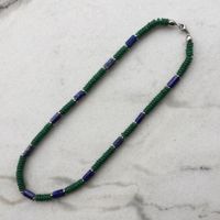 Lapislazuli Kette mit Jade