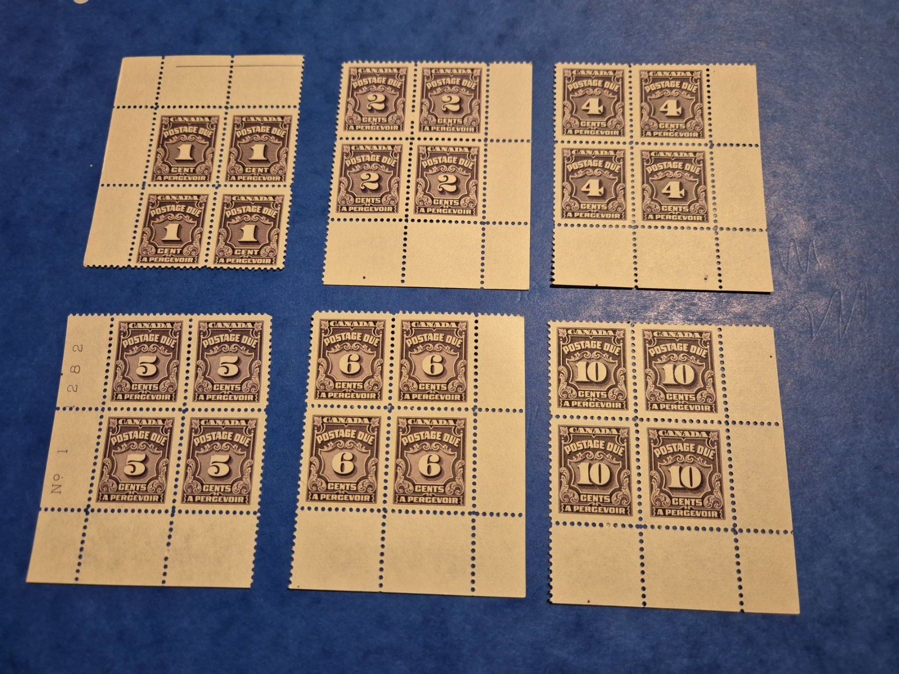 Tutti i francobolli: 6 postfrische Viererblocks Kanada 1935 Postage Due – Nuovo (secondo la descrizione) da Seewen SZ venduto da SuperpumaDisplayTeam