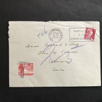 FRANKREICH Brief mit Zst 302 T-Entwertung  PARIS 14-12-1956