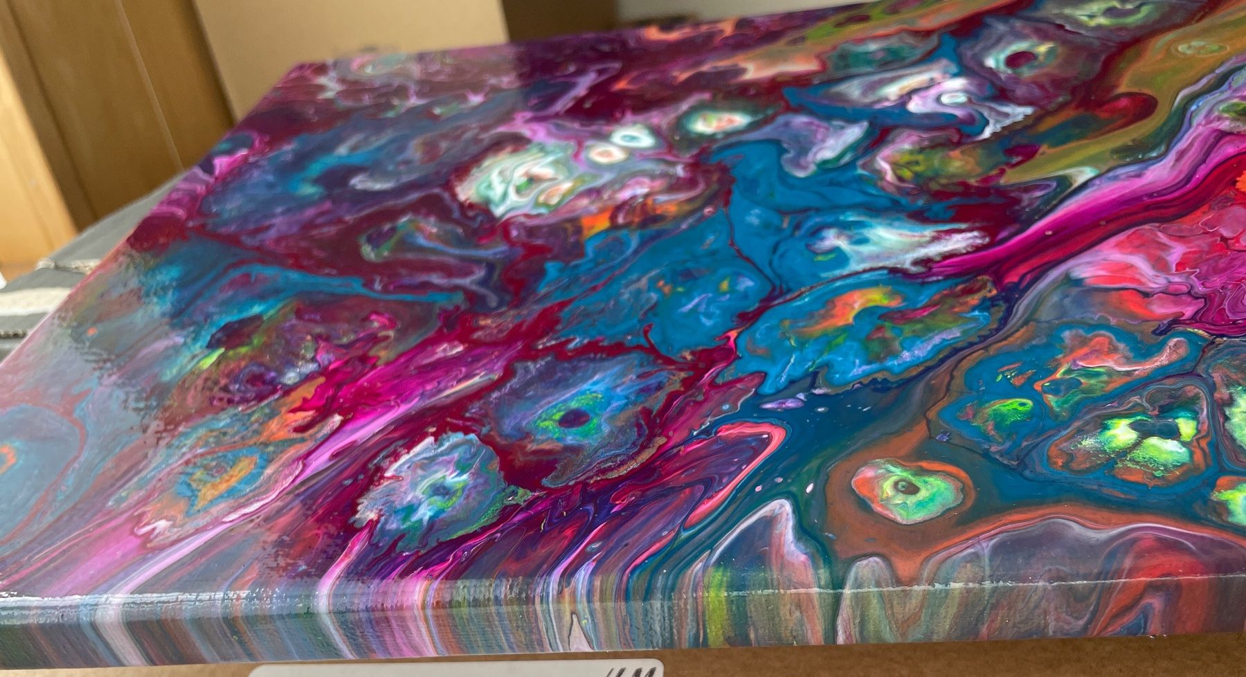 Tableaux: Abstraktes Acrylgemälde 30x40cm – Neuf (Voir description) à Hochdorf par Jasminurschel 4