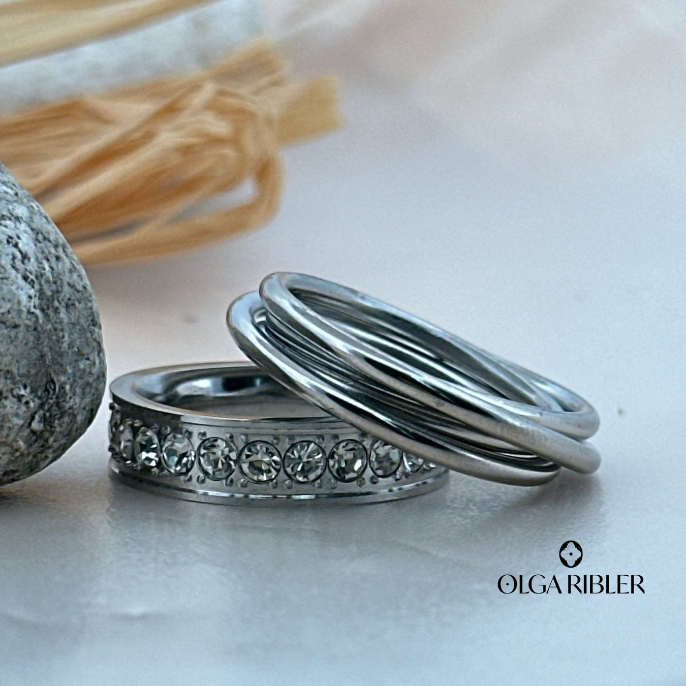 Olga Ribler Ringe: Edelstahl Ring Set – Spaghetti & Memory Ring Grösse 58 – Neu (gemäss Beschreibung) aus Luzern von byolgaribleroutlet 5